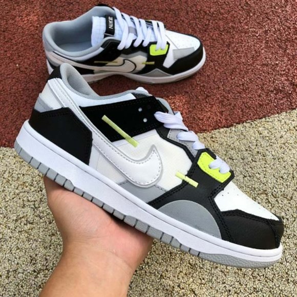 Nike Dunk Low Scrap x Wolf Grey Light Lemon Twist Sneakers - Picture 1 of 10